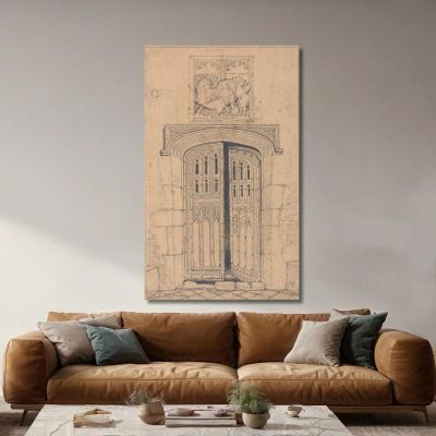 South Door Arminghall Hall Norfolk John Sell Cotman jsc48 canvas print 