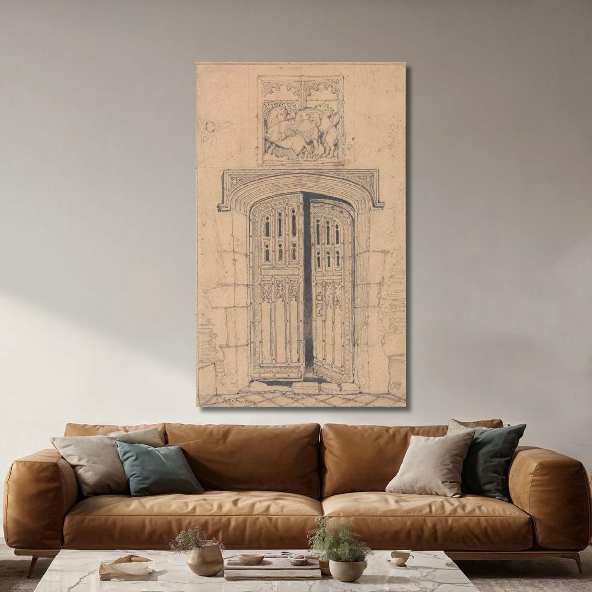 South Door Arminghall Hall Norfolk John Sell Cotman jsc48 canvas print 