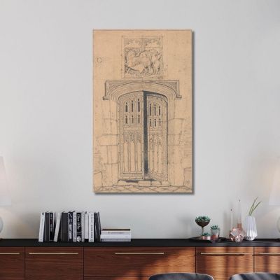 South Door Arminghall Hall Norfolk John Sell Cotman jsc48 canvas print 