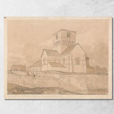 South-East View Of The Church Of Lery Near Pont-De-L'Arche Normandy John Sell Cotman jsc50 canvas print 
