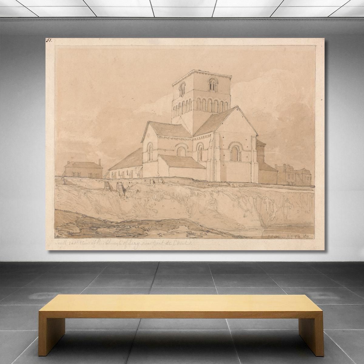South-East View Of The Church Of Lery Near Pont-De-L'Arche Normandy John Sell Cotman jsc50 canvas print 