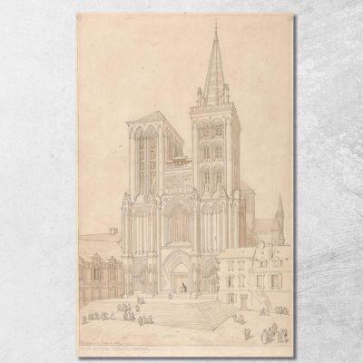 St. Peter At Lisieux Normandy West Front John Sell Cotman jsc52 canvas print 