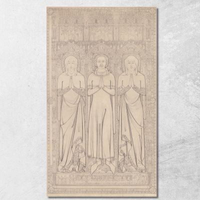 The Sepulchral Brass Of Robert Braunche And His Two Wives In Saint Margaret'S Church Lynn Norfolk 1364 John Sell Cotman jsc57 c