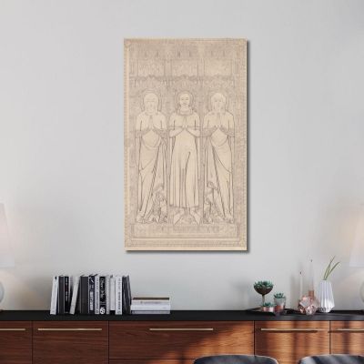 The Sepulchral Brass Of Robert Braunche And His Two Wives In Saint Margaret'S Church Lynn Norfolk 1364 John Sell Cotman jsc57 c