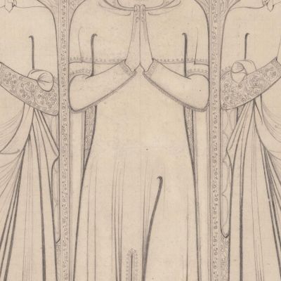 The Sepulchral Brass Of Robert Braunche And His Two Wives In Saint Margaret'S Church Lynn Norfolk 1364 John Sell Cotman jsc57 c
