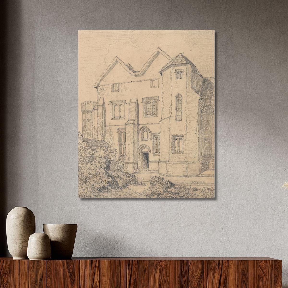 Upwell Rectory Norfolk John Sell Cotman jsc59 canvas print 