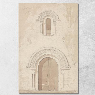 West Doorway And Window In The Church Of Ham Near Valognes Normandy John Sell Cotman jsc61 canvas print 