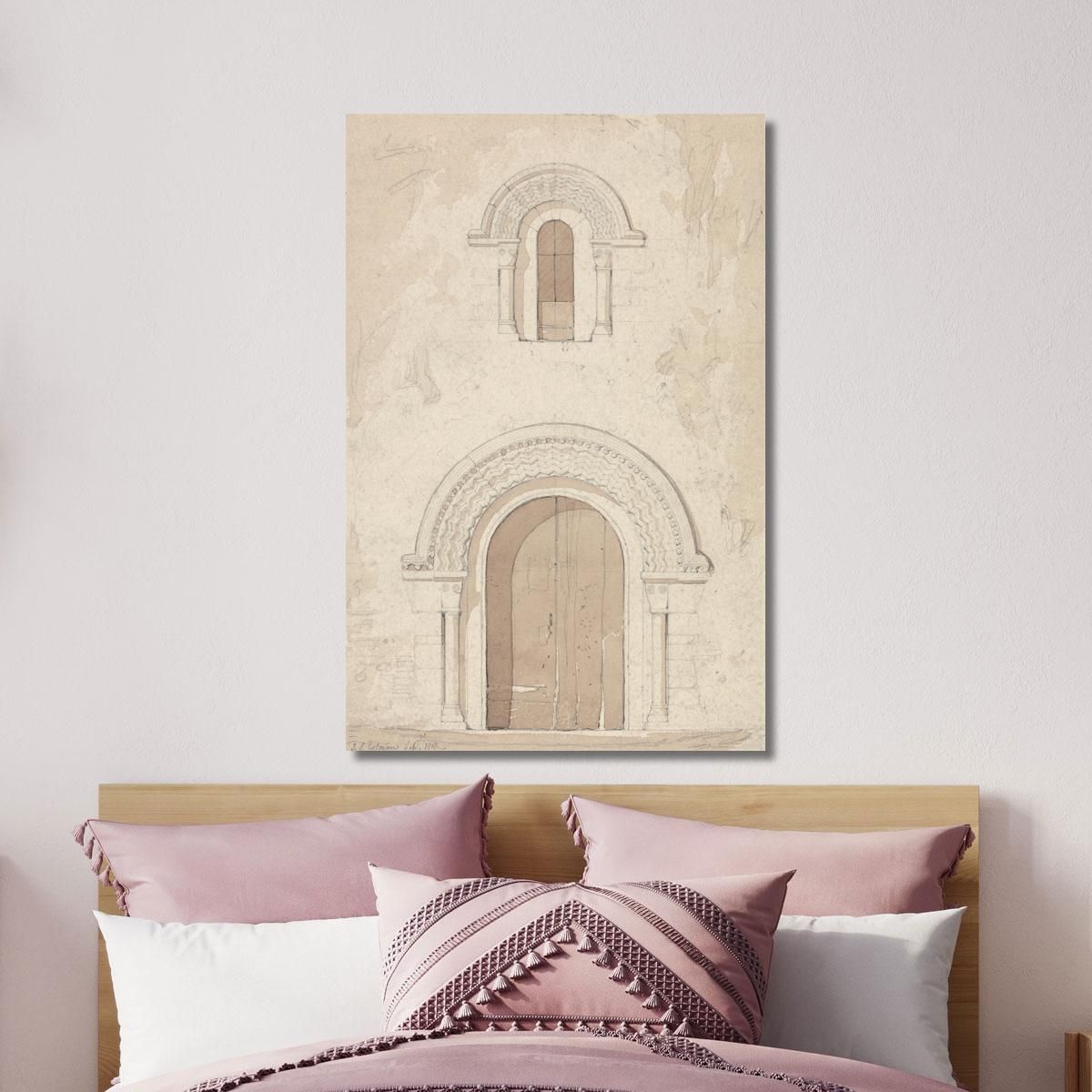 West Doorway And Window In The Church Of Ham Near Valognes Normandy John Sell Cotman jsc61 canvas print 