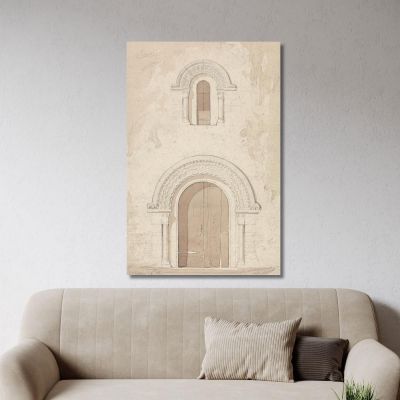 West Doorway And Window In The Church Of Ham Near Valognes Normandy John Sell Cotman jsc61 canvas print 