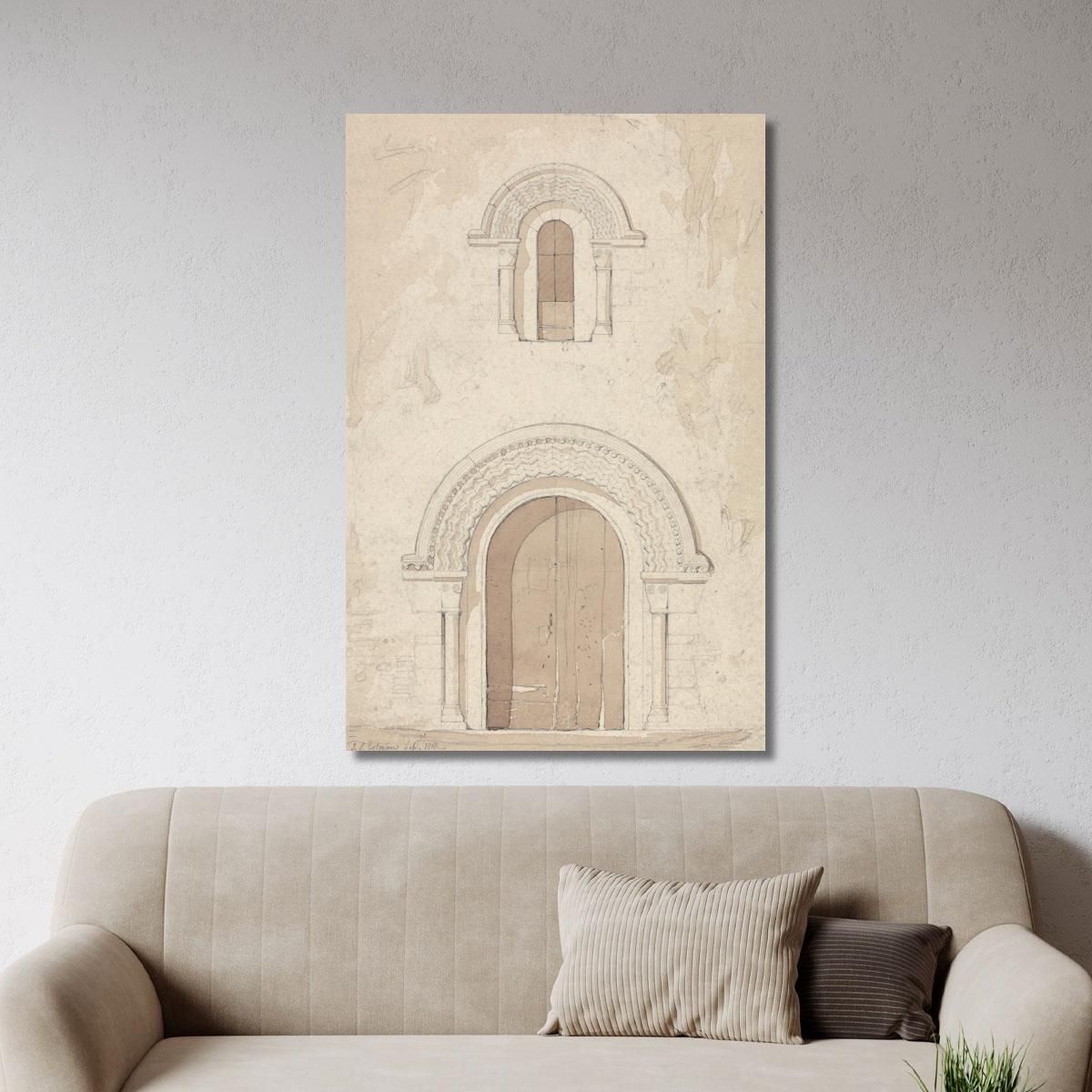 West Doorway And Window In The Church Of Ham Near Valognes Normandy John Sell Cotman jsc61 canvas print 