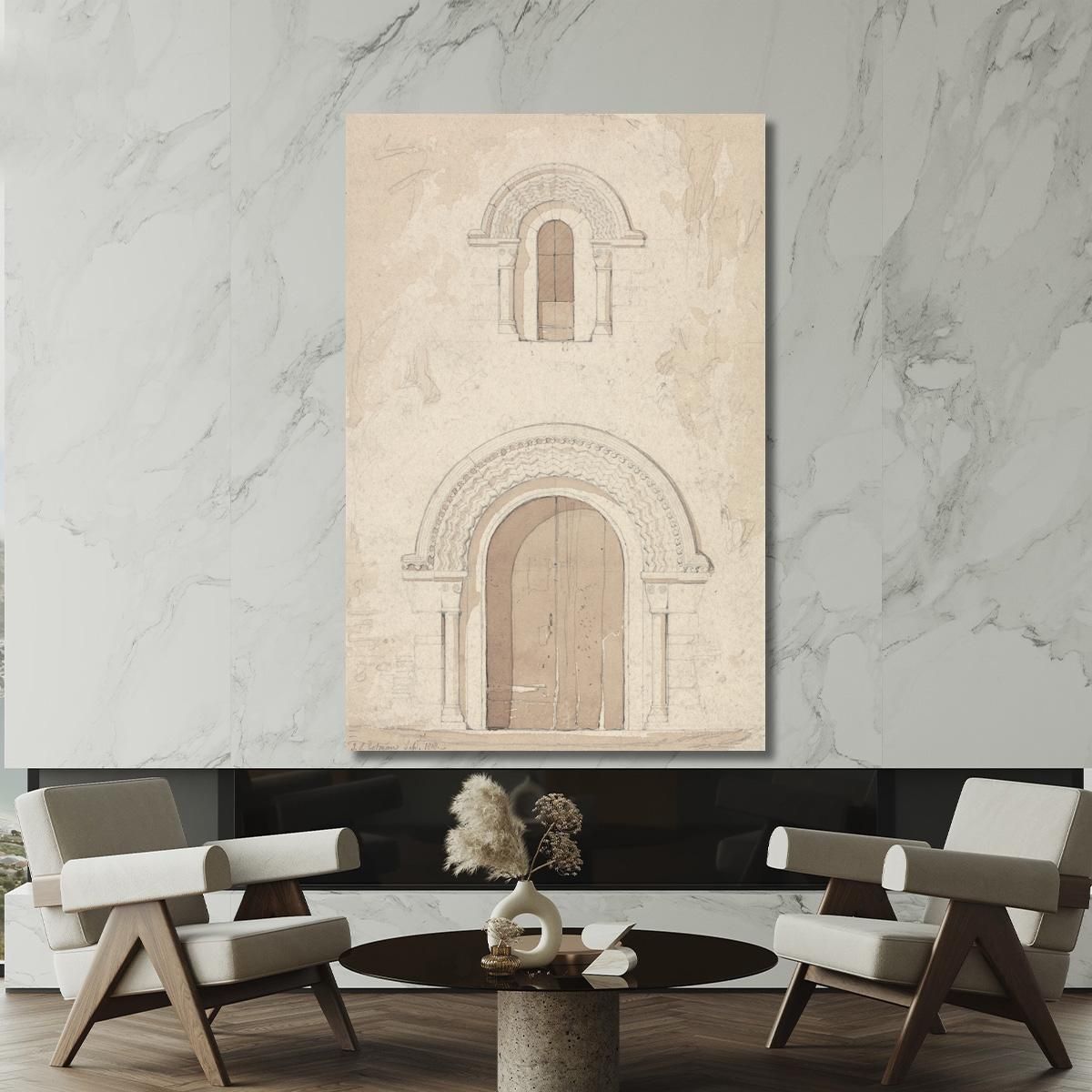 West Doorway And Window In The Church Of Ham Near Valognes Normandy John Sell Cotman jsc61 canvas print 