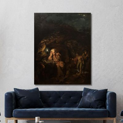 A Philosopher By Lamplight Joseph Wright of Derby jwd5 canvas print 