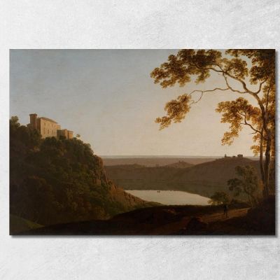 Lake Nemi Sunset Joseph Wright of Derby jwd23 canvas print 