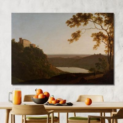 Lake Nemi Sunset Joseph Wright of Derby jwd23 canvas print 