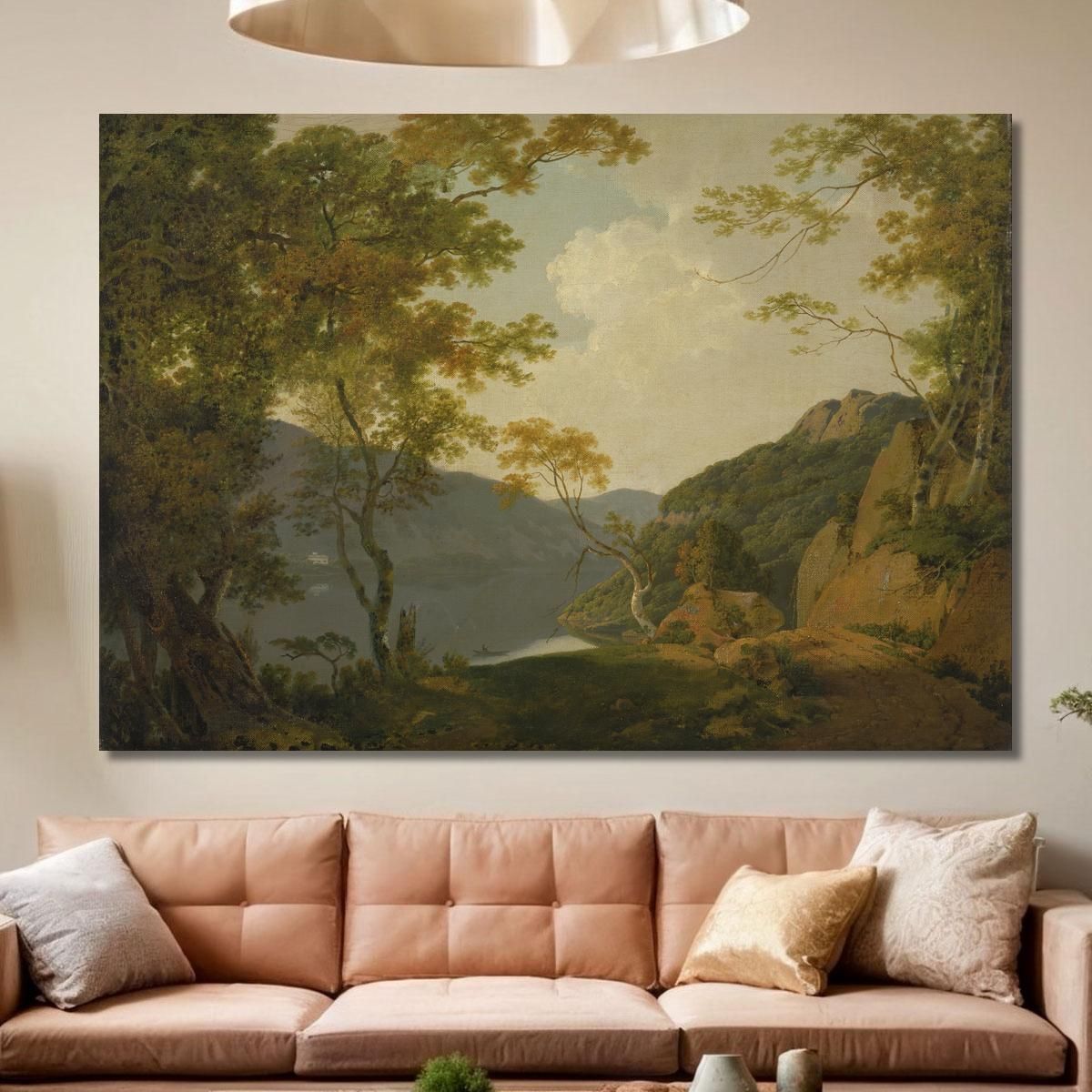 Lake Scene Joseph Wright of Derby jwd25 canvas print 