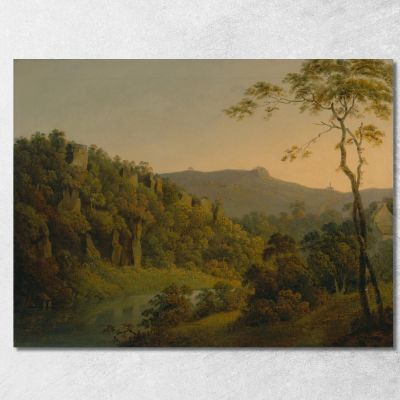 Matlock Dale Looking Toward Black Rock Escarpment Joseph Wright of Derby jwd26 canvas print 