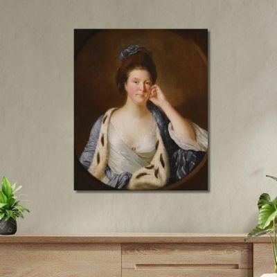 Portrait Of Lucy Stafford Later Mrs Wilkinson B. 1738 Joseph Wright of Derby jwd43 canvas print 