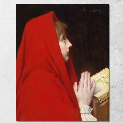 The Red Cloak Jules Joseph Lefebvre jle22 canvas print 