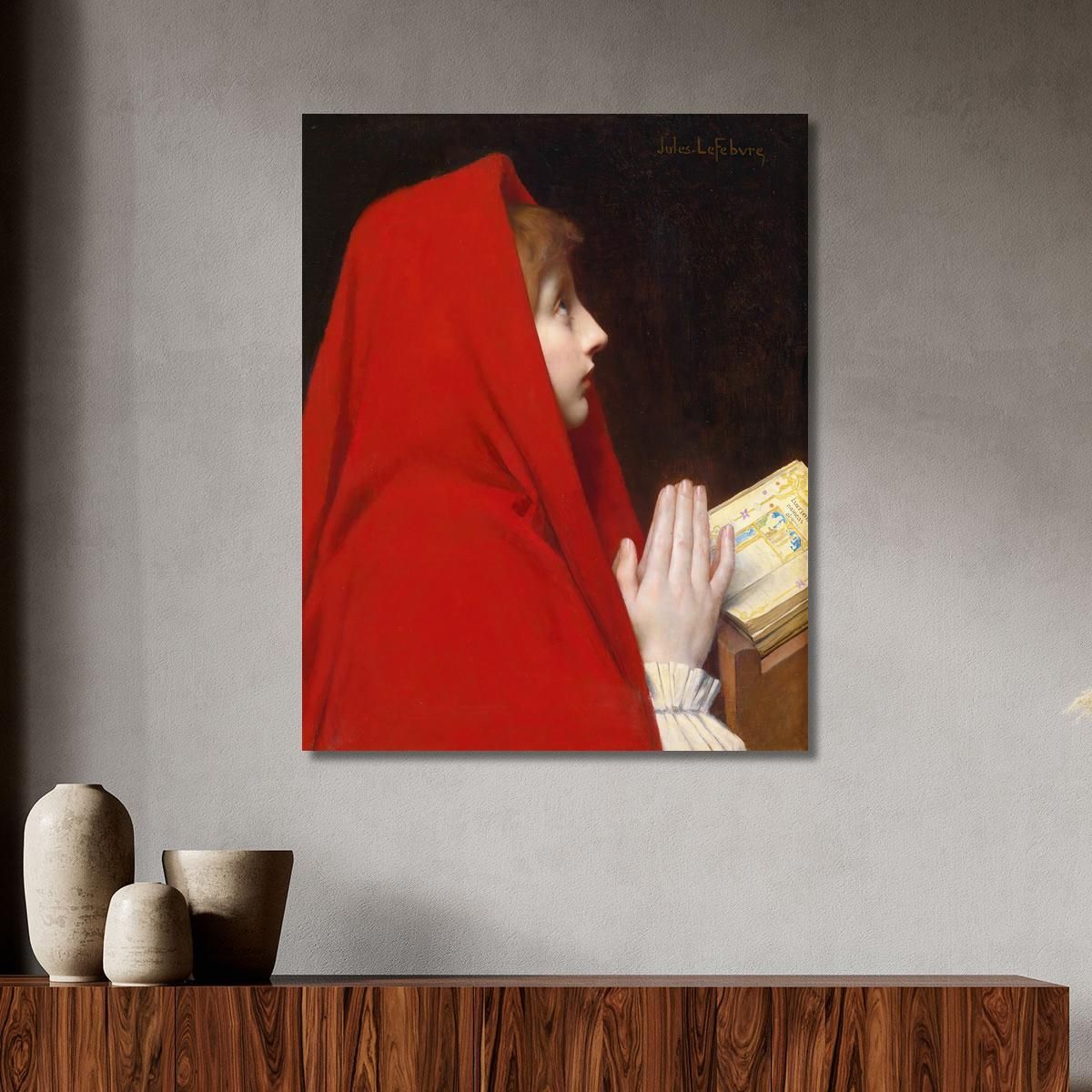 The Red Cloak Jules Joseph Lefebvre jle22 canvas print 