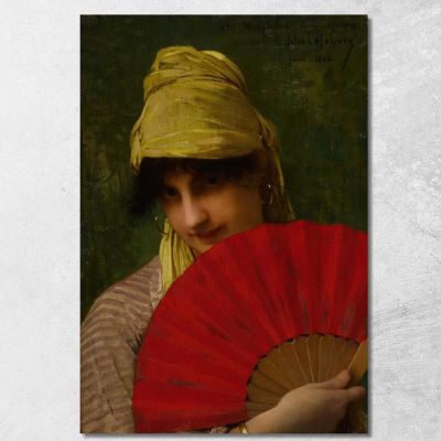 The Red Fan Jules Joseph Lefebvre jle23 canvas print 