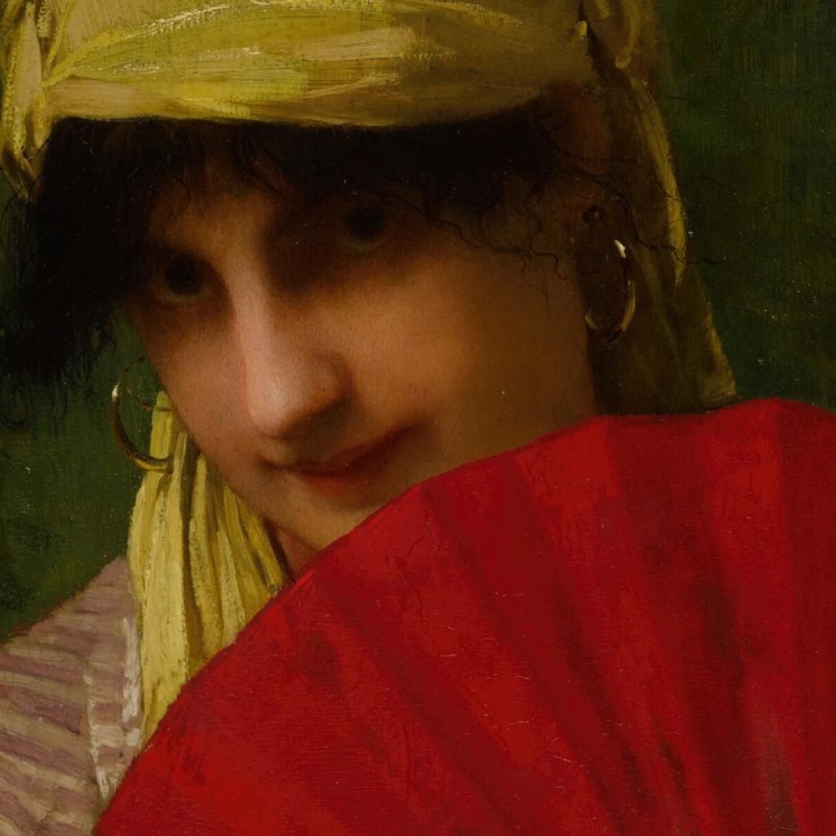 The Red Fan Jules Joseph Lefebvre jle23 canvas print