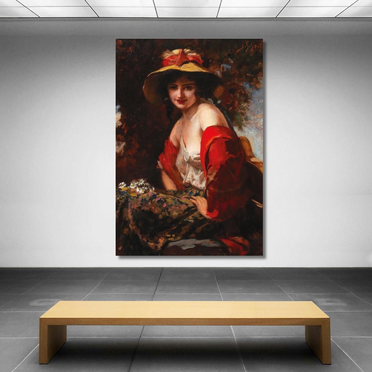 A Young Lady With A Straw Hat Leopold Schmutzler lsc4 canvas print 