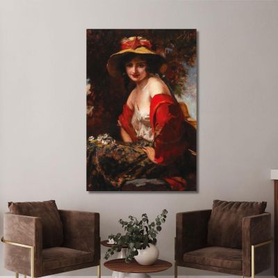 A Young Lady With A Straw Hat Leopold Schmutzler lsc4 canvas print 