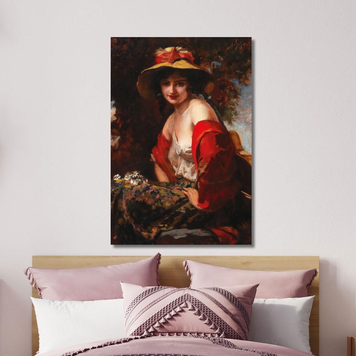 A Young Lady With A Straw Hat Leopold Schmutzler lsc4 canvas print 