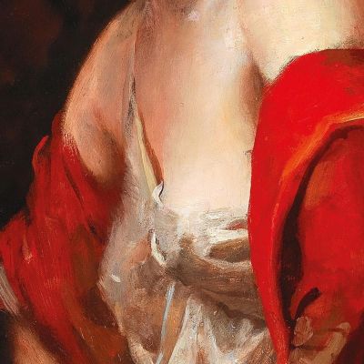 A Young Lady With A Straw Hat Leopold Schmutzler lsc4 canvas print