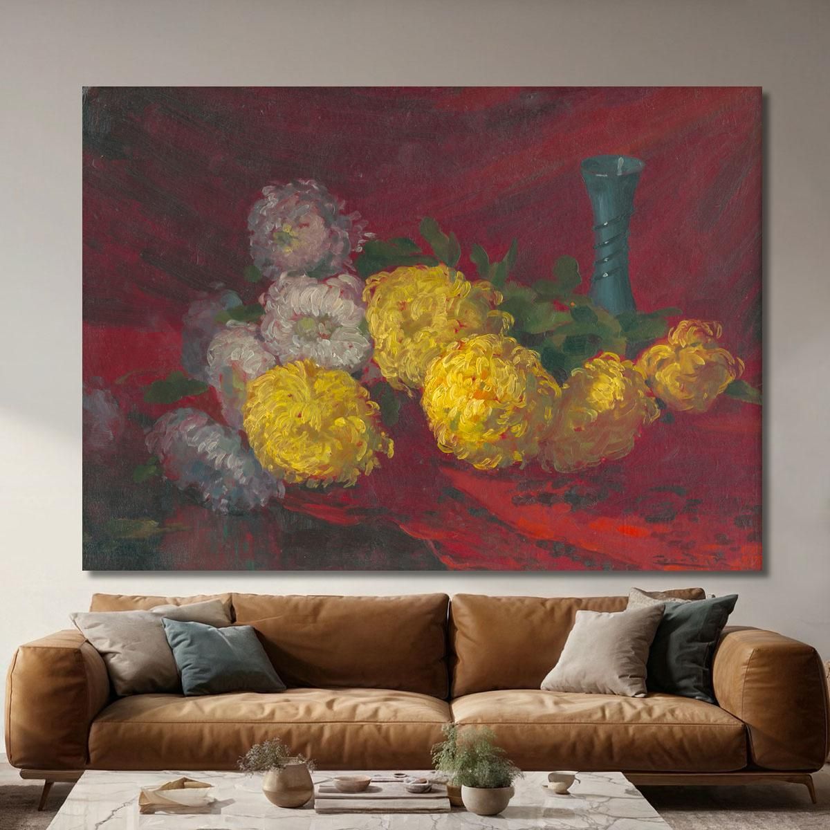Chrysanthemums On The Table Ľudovít Čordák lco9 canvas print 