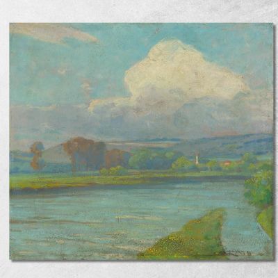 Landscape With River Ľudovít Čordák lco42 canvas print 