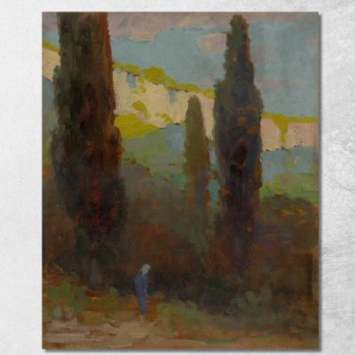 Poplars By The Road Ľudovít Čordák lco55 canvas print 