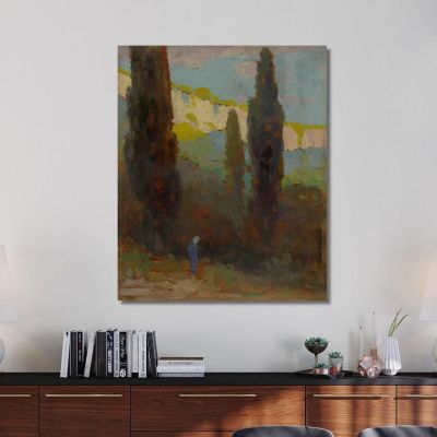 Poplars By The Road Ľudovít Čordák lco55 canvas print 