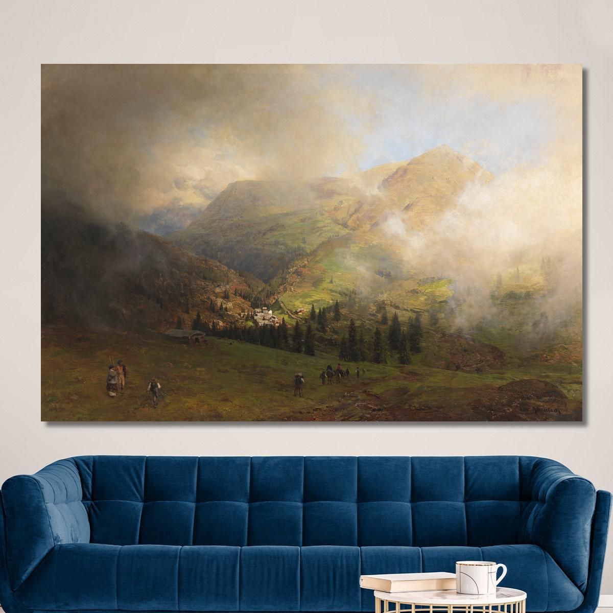 View Of Mount Rigi Oswald Achenbach oac12 canvas print 