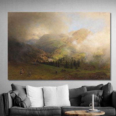View Of Mount Rigi Oswald Achenbach oac12 canvas print 