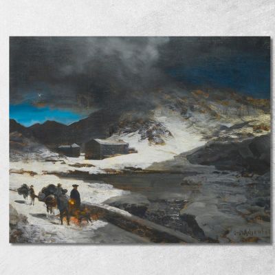 The Great St. Bernard Inn In The Alps Oswald Achenbach oac33 canvas print 