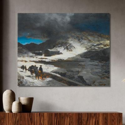The Great St. Bernard Inn In The Alps Oswald Achenbach oac33 canvas print 
