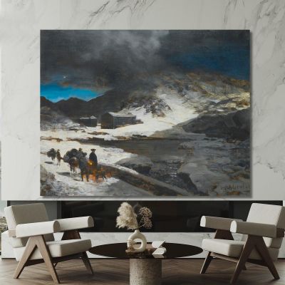 The Great St. Bernard Inn In The Alps Oswald Achenbach oac33 canvas print 