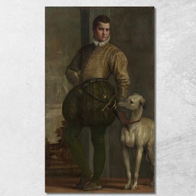 Boy With A Greyhound Paolo Veronese pvr14 canvas print 