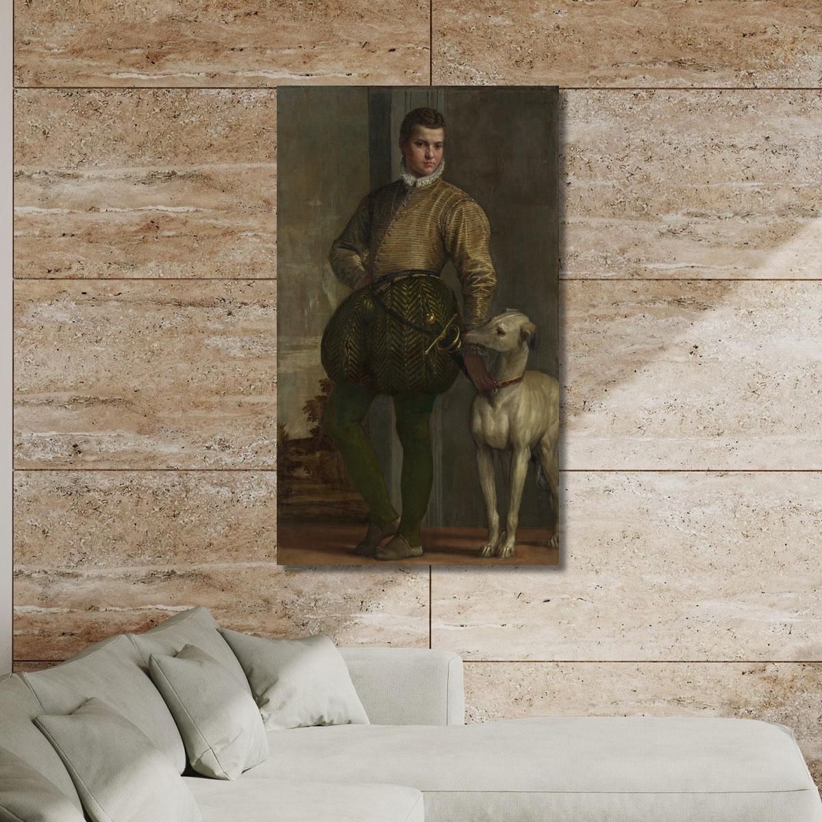 Boy With A Greyhound Paolo Veronese pvr14 canvas print 