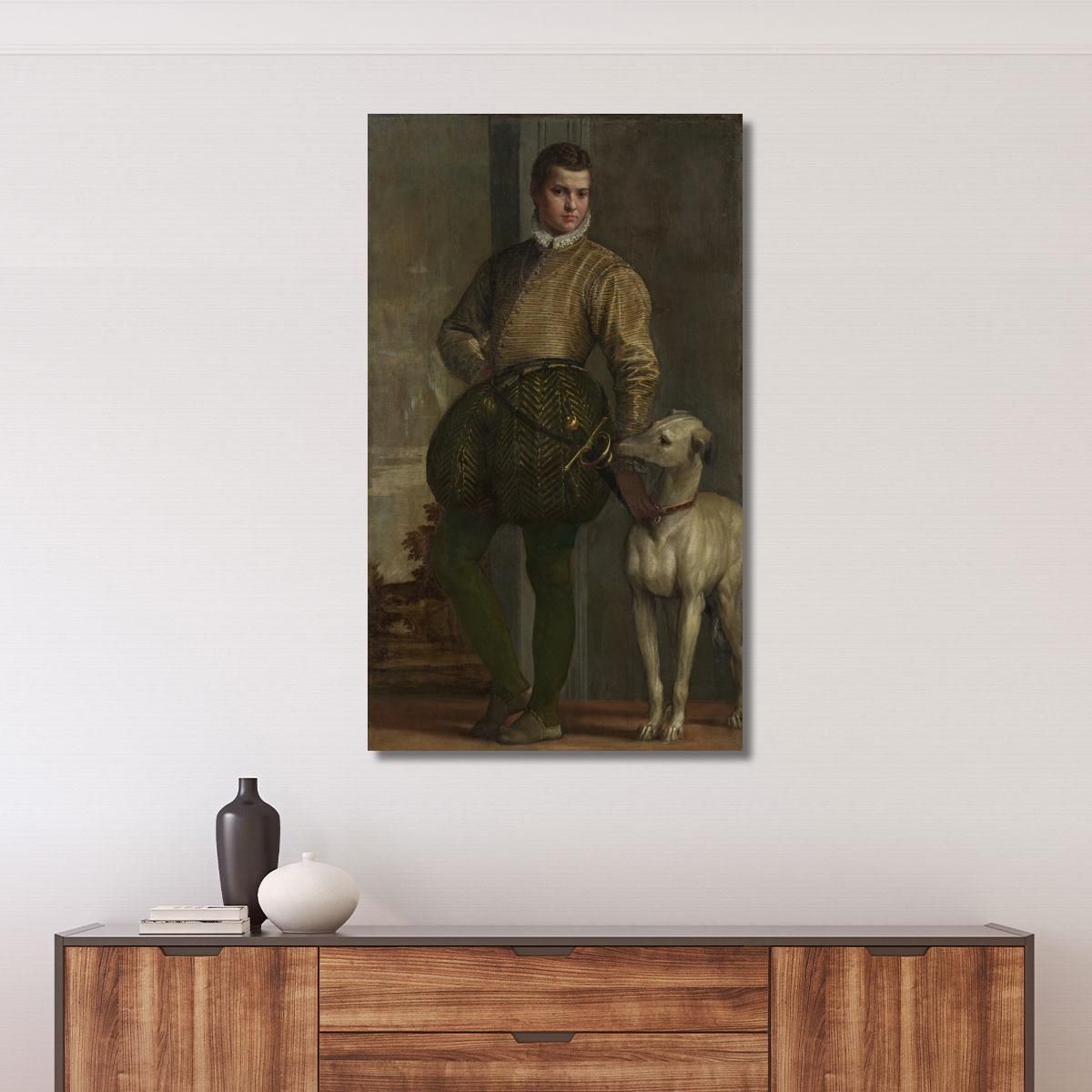 Boy With A Greyhound Paolo Veronese pvr14 canvas print 