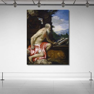 Saint Jerome In The Wilderness Paolo Veronese pvr31 canvas print 