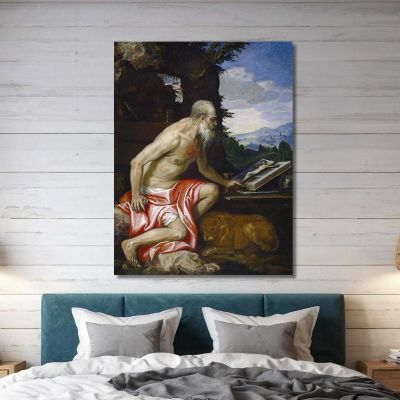 Saint Jerome In The Wilderness Paolo Veronese pvr31 canvas print 