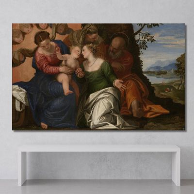 The Mystic Marriage Of Saint Catherine Of Alexandria Paolo Veronese pvr42 canvas print 