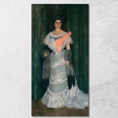 Montserrat Casas De Nieto In Evening Dress Ramón Casas rcs21 canvas print 