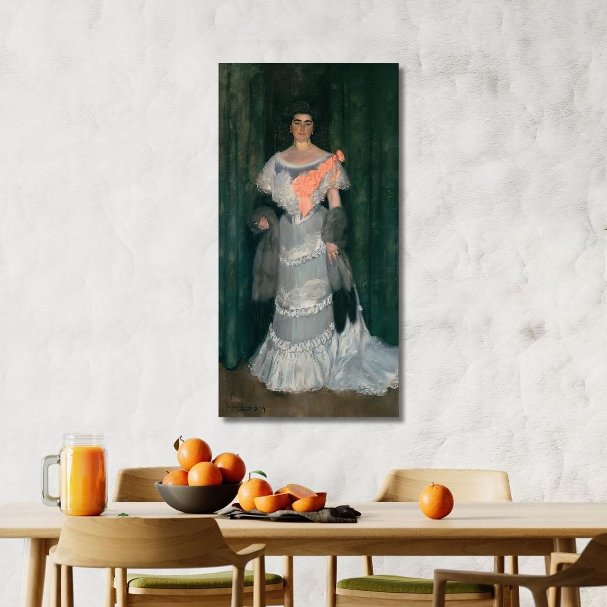 Montserrat Casas De Nieto In Evening Dress Ramón Casas rcs21 canvas print 