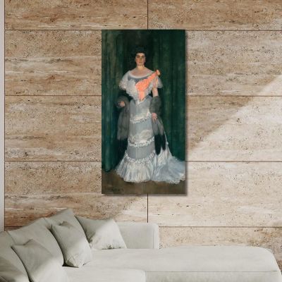 Montserrat Casas De Nieto In Evening Dress Ramón Casas rcs21 canvas print 