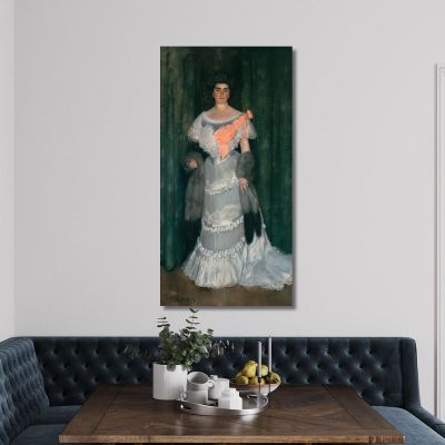 Montserrat Casas De Nieto In Evening Dress Ramón Casas rcs21 canvas print 