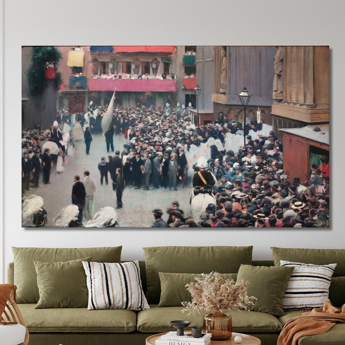 The Corpus Christi Procession Leaving The Church Of Santa Maria Del Mar Ramón Casas rcs41 canvas print 