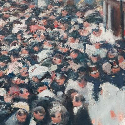 The Corpus Christi Procession Leaving The Church Of Santa Maria Del Mar Ramón Casas rcs41 canvas print